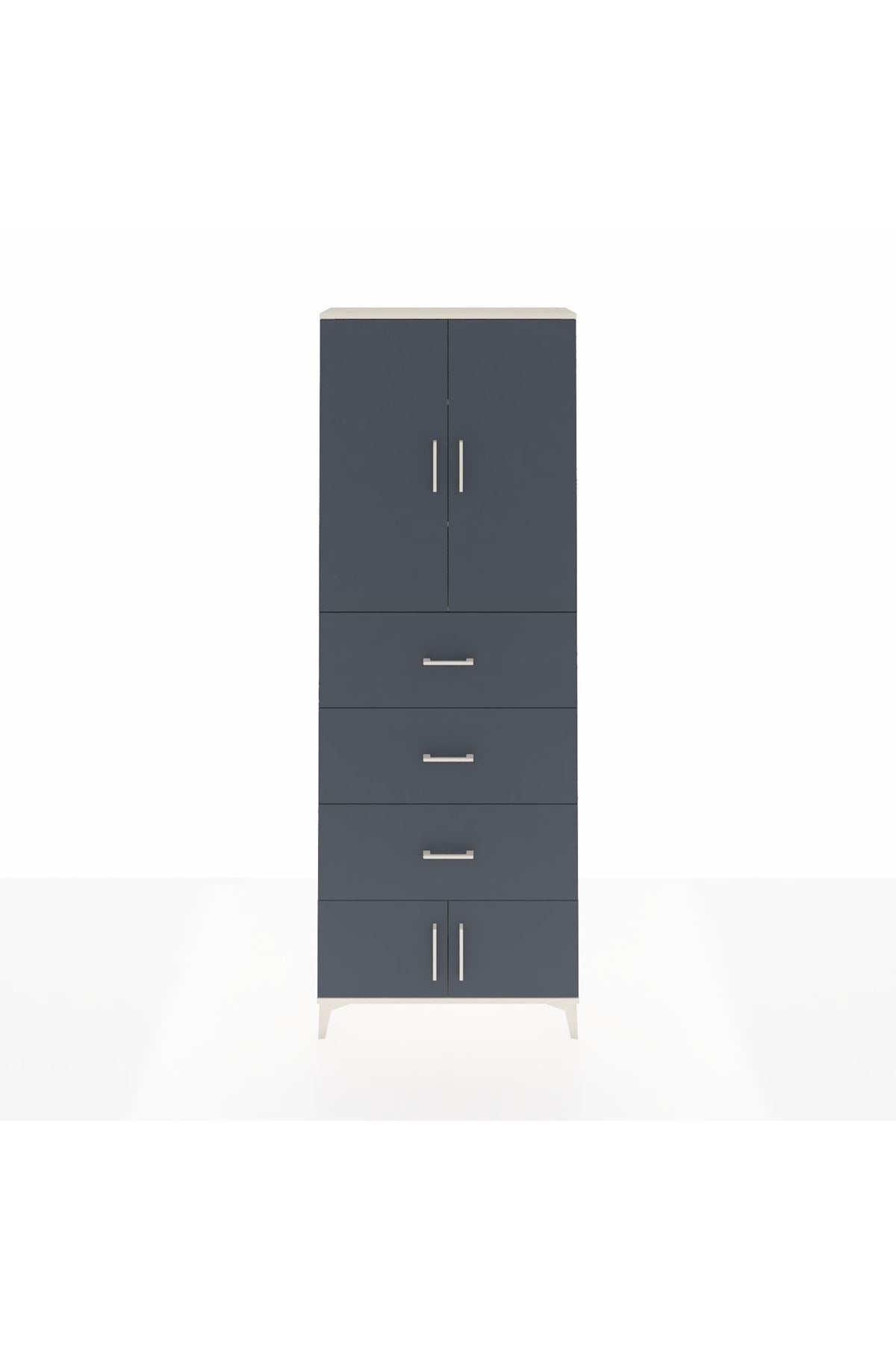 Arges Dolap 3 Raflı 3 Çekmeceli 4 Kapaklı 88x30x243 - S33M201V2A