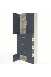 Arges Dolap 3 Raflı 3 Çekmeceli 4 Kapaklı 88x30x243 - S33M201V2A