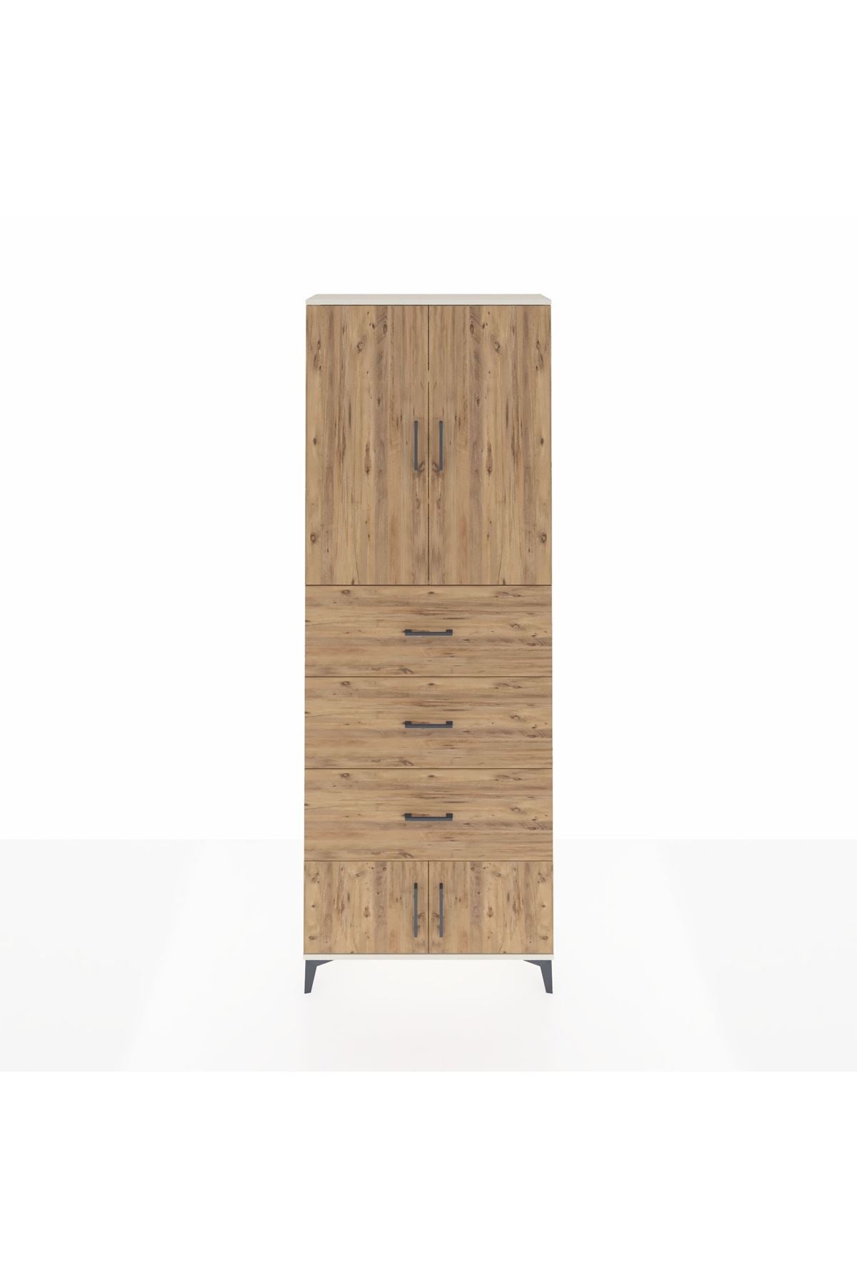 Arges Dolap 3 Raflı 3 Çekmeceli 4 Kapaklı 88x30x243 - S33M201V3A