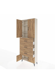 Arges Dolap 3 Raflı 3 Çekmeceli 4 Kapaklı 88x30x243 - S33M201V3A