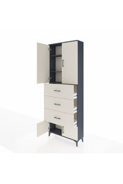 Arges Dolap 3 Raflı 3 Çekmeceli 4 Kapaklı 88x30x243 - S33M201V4A
