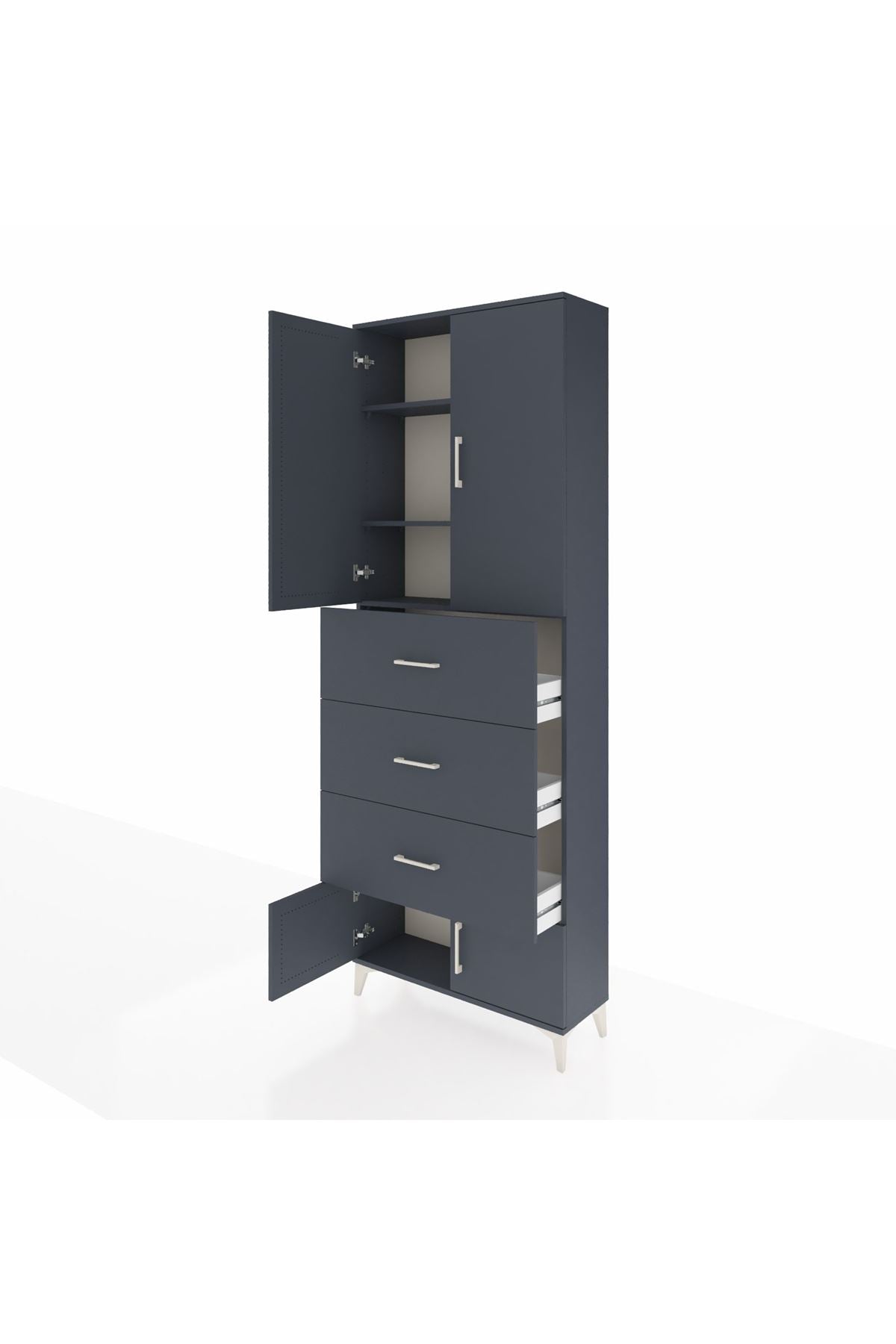 Arges Dolap 3 Raflı 3 Çekmeceli 4 Kapaklı 88x30x243 - S33M201V5A
