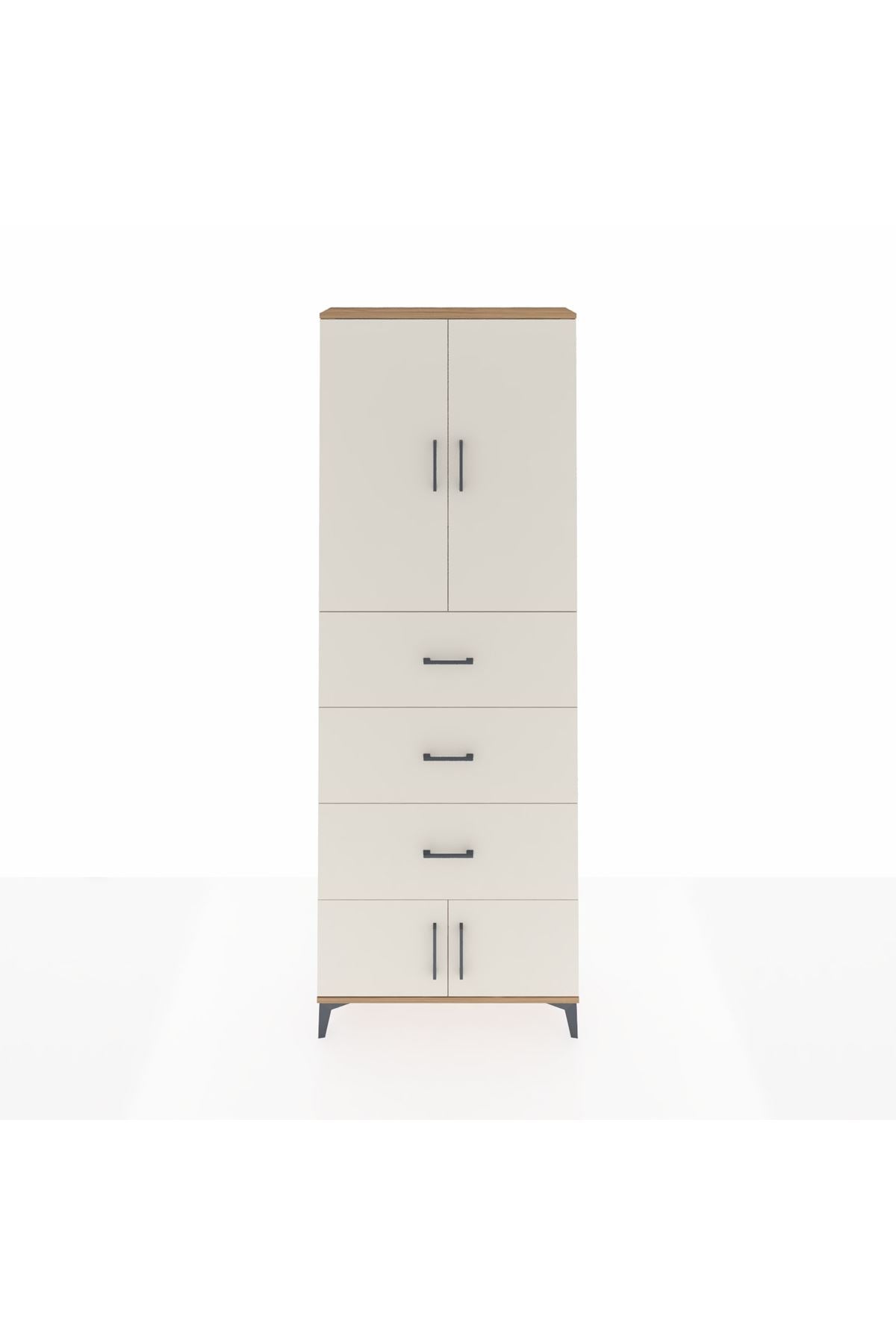Arges Dolap 3 Raflı 3 Çekmeceli 4 Kapaklı 88x30x243 - S33M201V7A