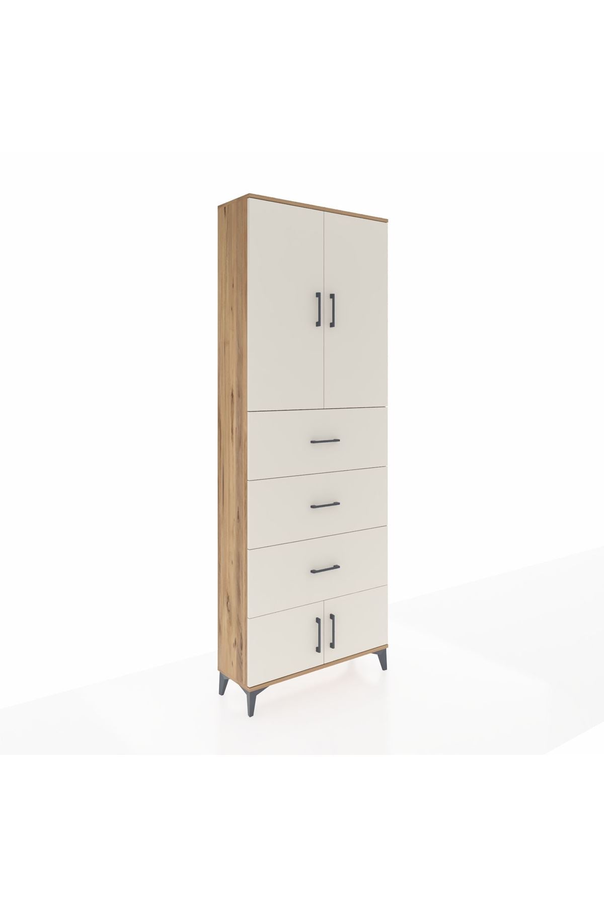 Arges Dolap 3 Raflı 3 Çekmeceli 4 Kapaklı 88x30x243 - S33M201V7A