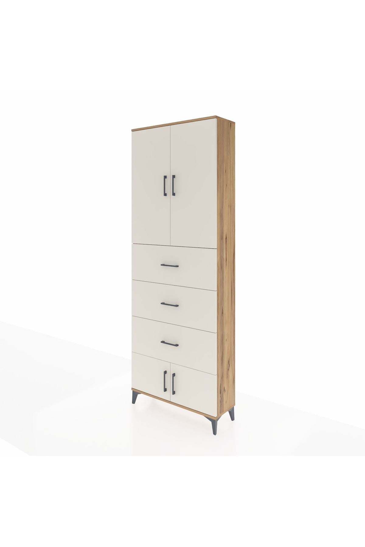 Arges Dolap 3 Raflı 3 Çekmeceli 4 Kapaklı 88x30x243 - S33M201V7A