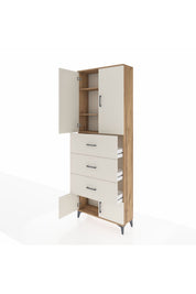 Arges Dolap 3 Raflı 3 Çekmeceli 4 Kapaklı 88x30x243 - S33M201V7A