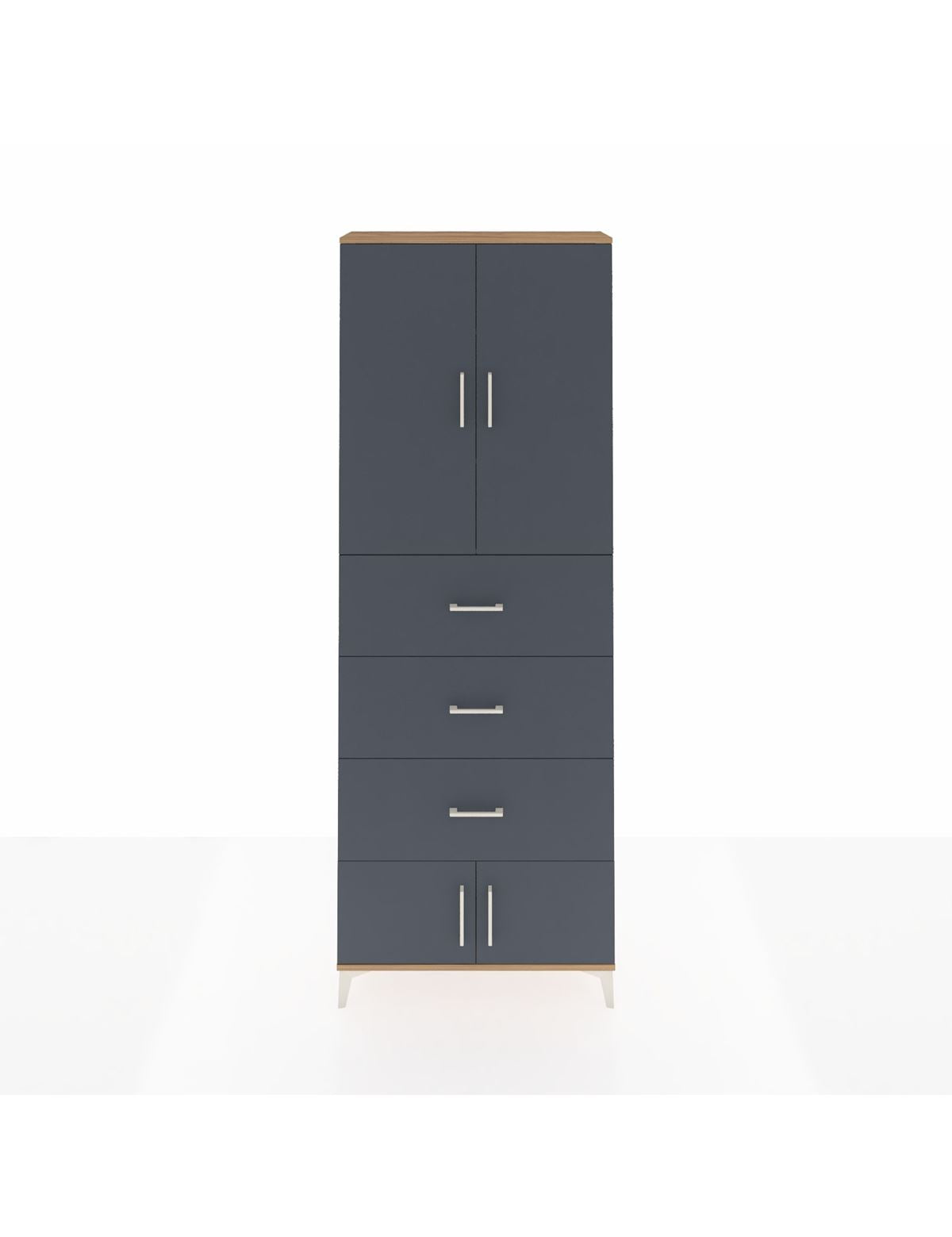 Arges Dolap 3 Raflı 3 Çekmeceli 4 Kapaklı 88x30x243 - S33M201V8A