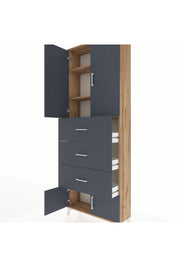 Arges Dolap 3 Raflı 3 Çekmeceli 4 Kapaklı 88x30x243 - S33M201V8A