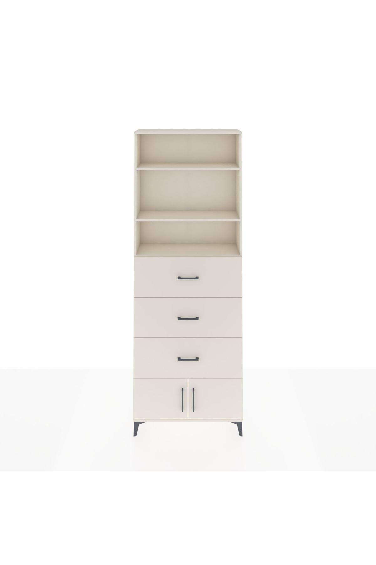 Arges Dolap 3 Raflı 3 Çekmeceli 2 Kapaklı 88x30x243 - S33M202V1A
