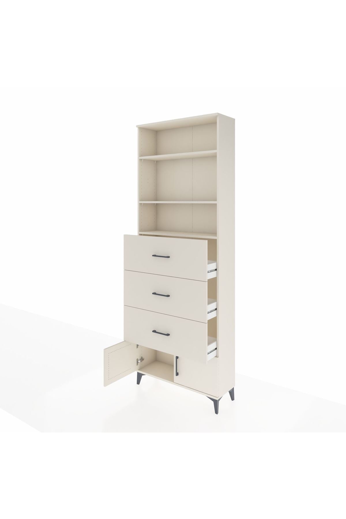 Arges Dolap 3 Raflı 3 Çekmeceli 2 Kapaklı 88x30x243 - S33M202V1A