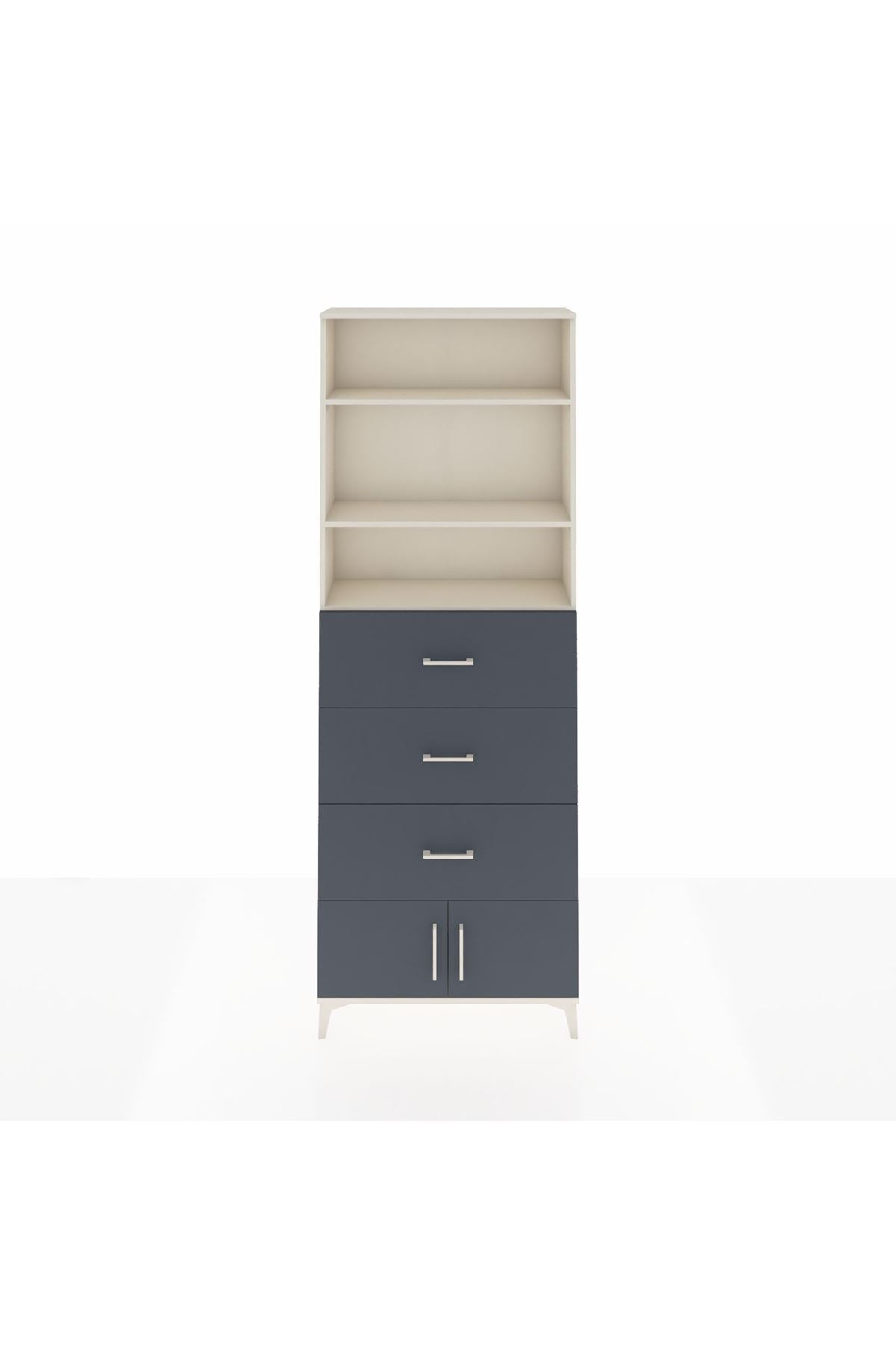 Arges Dolap 3 Raflı 3 Çekmeceli 2 Kapaklı 88x30x243 - S33M202V2A