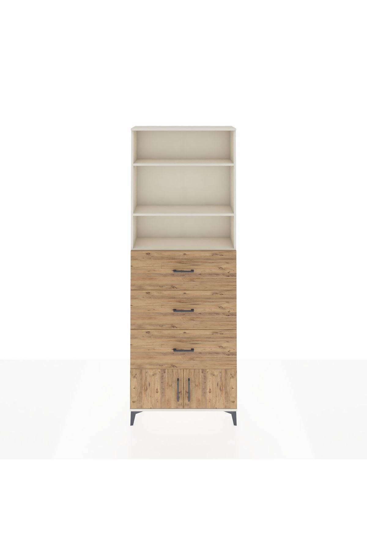 Arges Dolap 3 Raflı 3 Çekmeceli 2 Kapaklı 88x30x243 - S33M202V3A