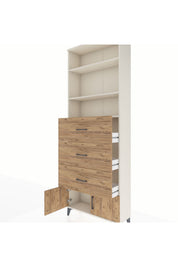 Arges Dolap 3 Raflı 3 Çekmeceli 2 Kapaklı 88x30x243 - S33M202V3A
