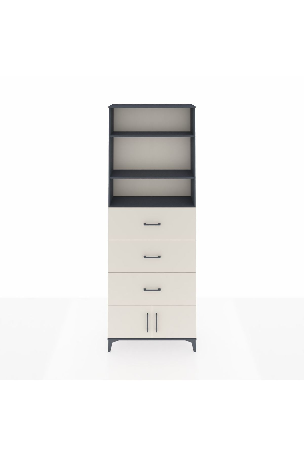 Arges Dolap 3 Raflı 3 Çekmeceli 2 Kapaklı 88x30x243 - S33M202V4A