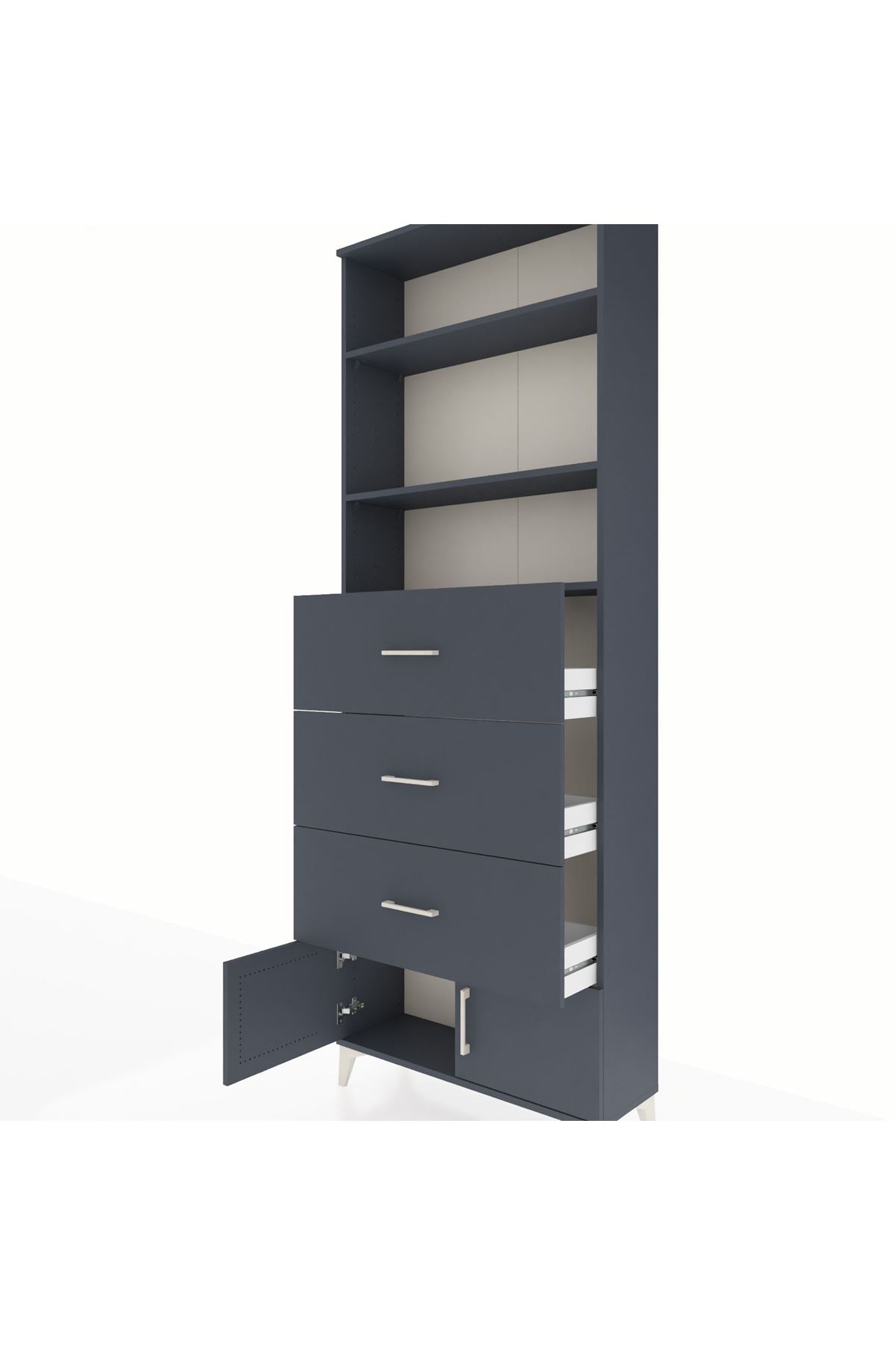 Arges Dolap 3 Raflı 3 Çekmeceli 2 Kapaklı 88x30x243 - S33M202V5A