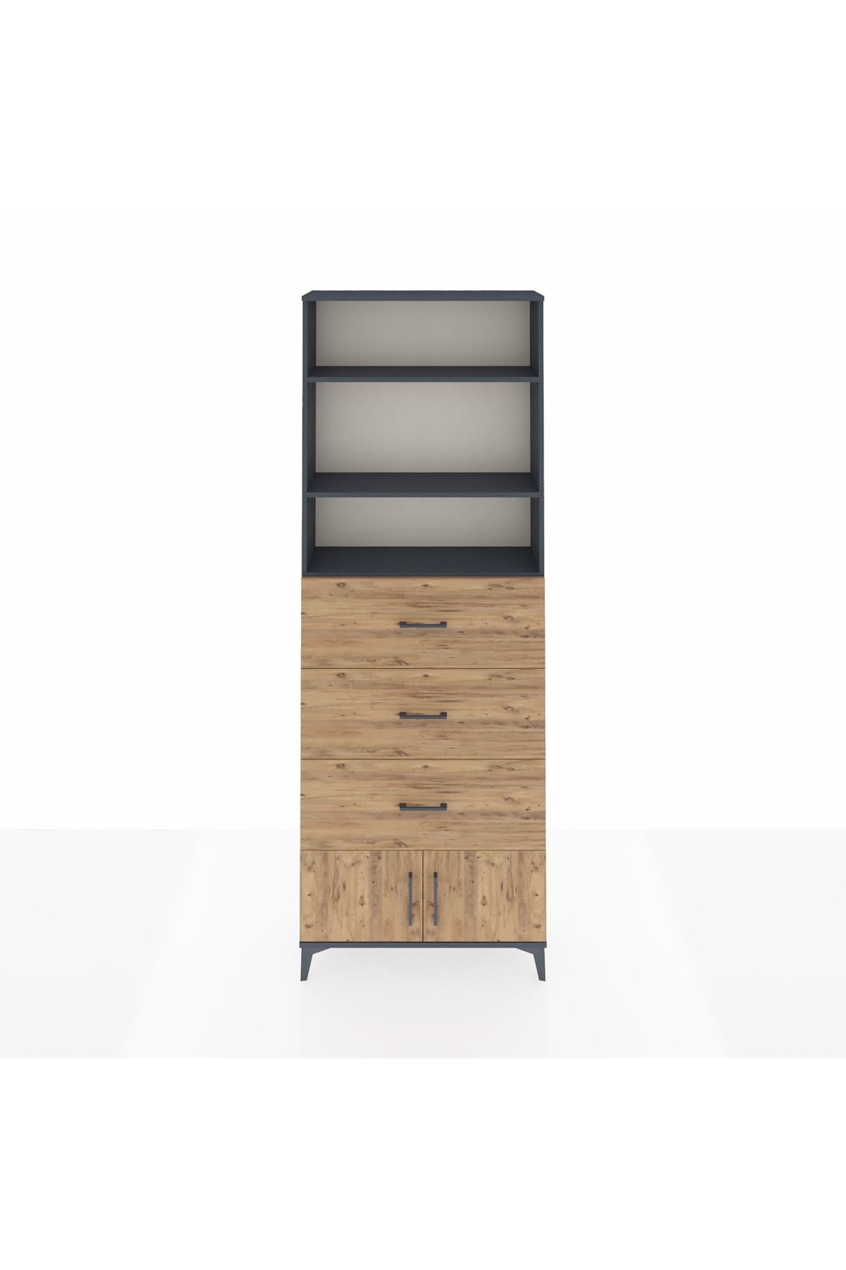 Arges Dolap 3 Raflı 3 Çekmeceli 2 Kapaklı 88x30x243 - S33M202V6A