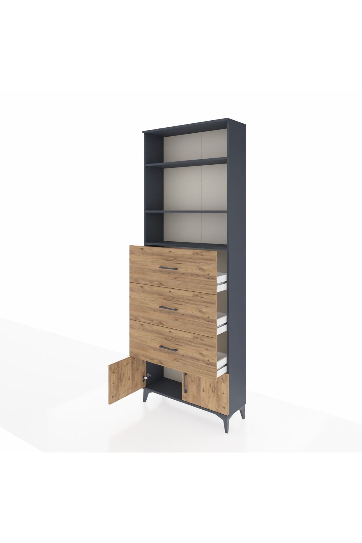 Arges Dolap 3 Raflı 3 Çekmeceli 2 Kapaklı 88x30x243 - S33M202V6A