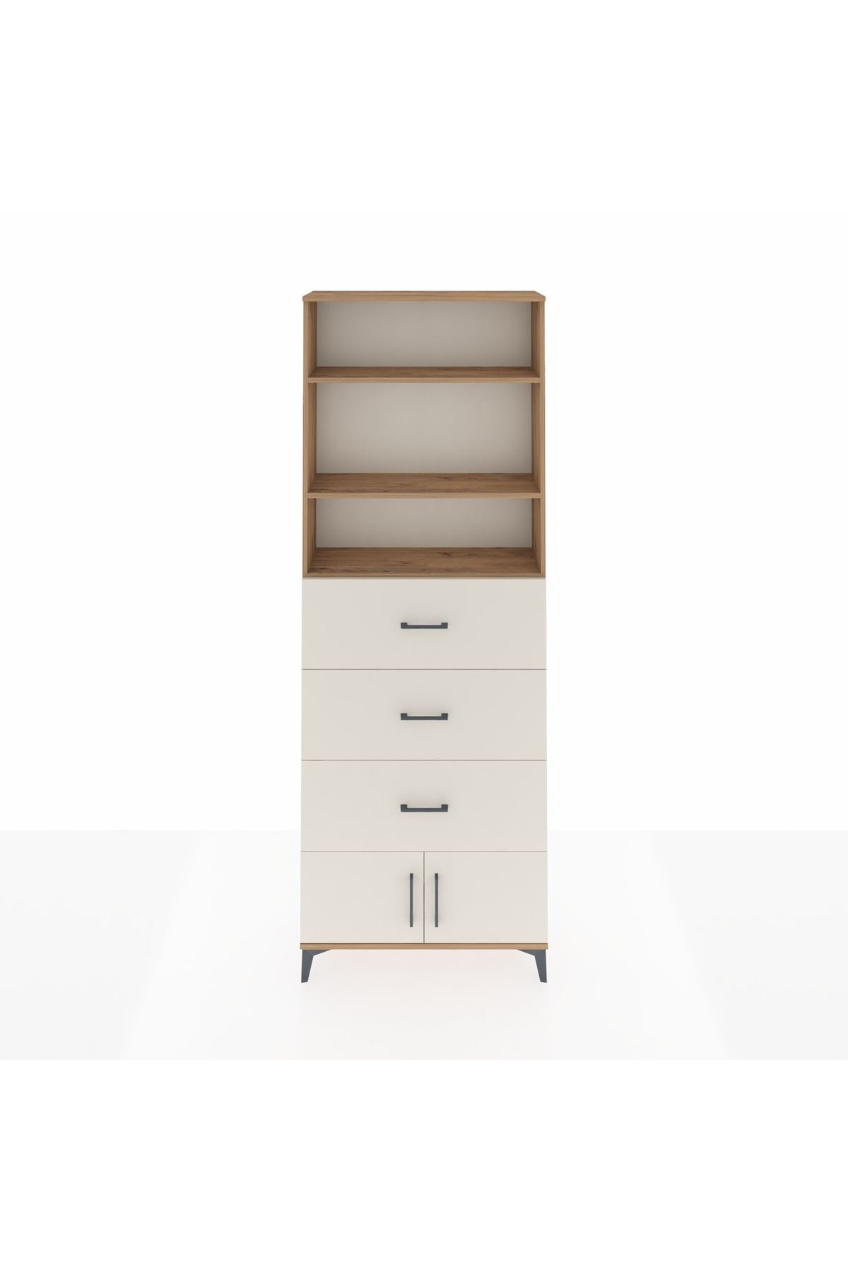 Arges Dolap 3 Raflı 3 Çekmeceli 2 Kapaklı 88x30x243 - S33M202V7A