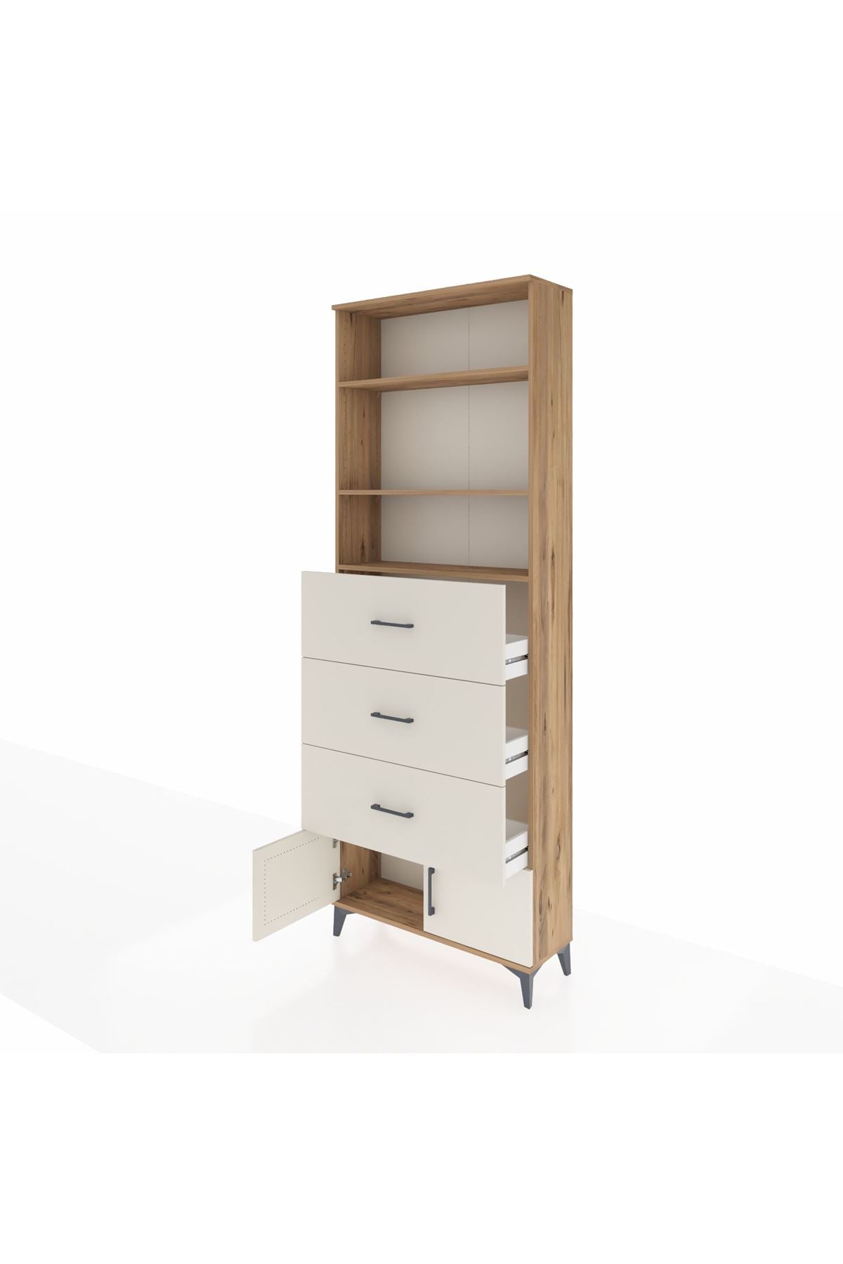 Arges Dolap 3 Raflı 3 Çekmeceli 2 Kapaklı 88x30x243 - S33M202V7A