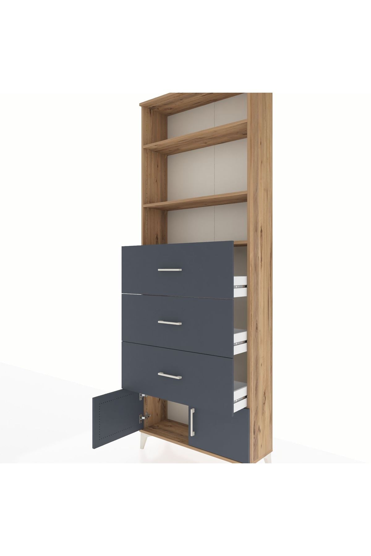 Arges Dolap 3 Raflı 3 Çekmeceli 2 Kapaklı 88x30x243 - S33M202V8A