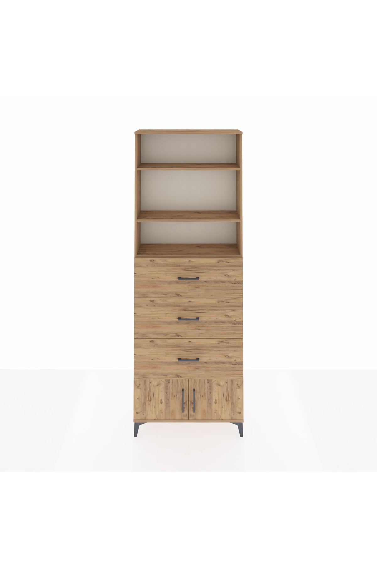 Arges Dolap 3 Raflı 3 Çekmeceli 2 Kapaklı 88x30x243 - S33M202V9A