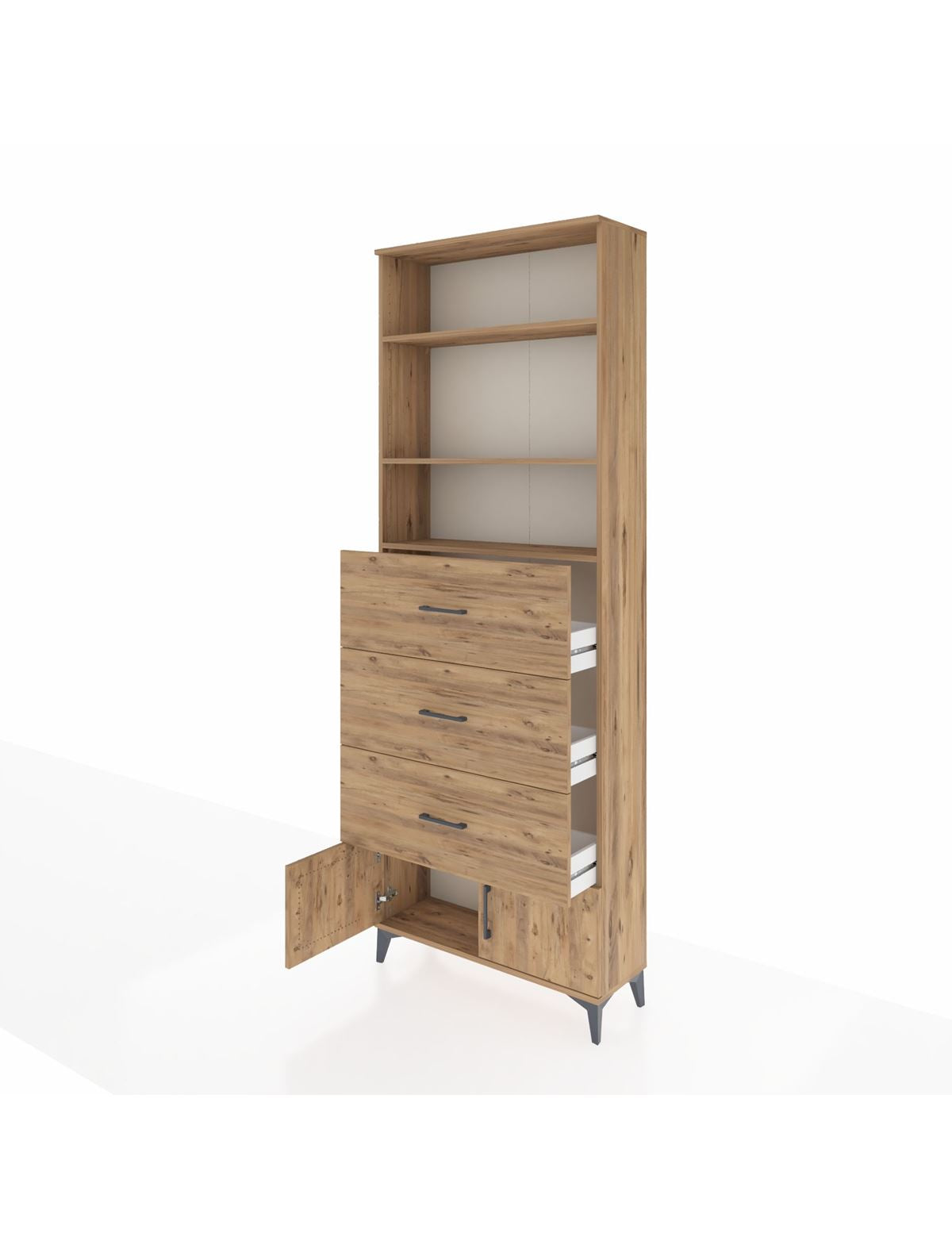 Arges Dolap 3 Raflı 3 Çekmeceli 2 Kapaklı 88x30x243 - S33M202V9A