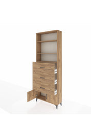 Arges Dolap 3 Raflı 3 Çekmeceli 2 Kapaklı 88x30x243 - S33M202V9A