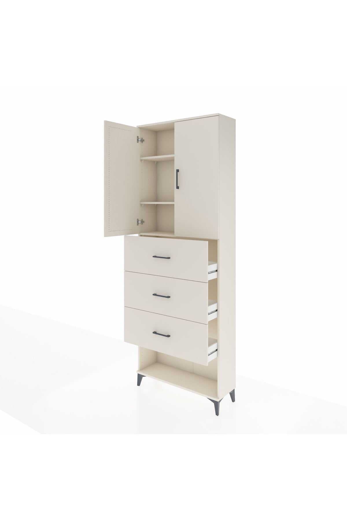 Arges Dolap 3 Raflı 3 Çekmeceli 2 Kapaklı 88x30x243 - S33M203V1A