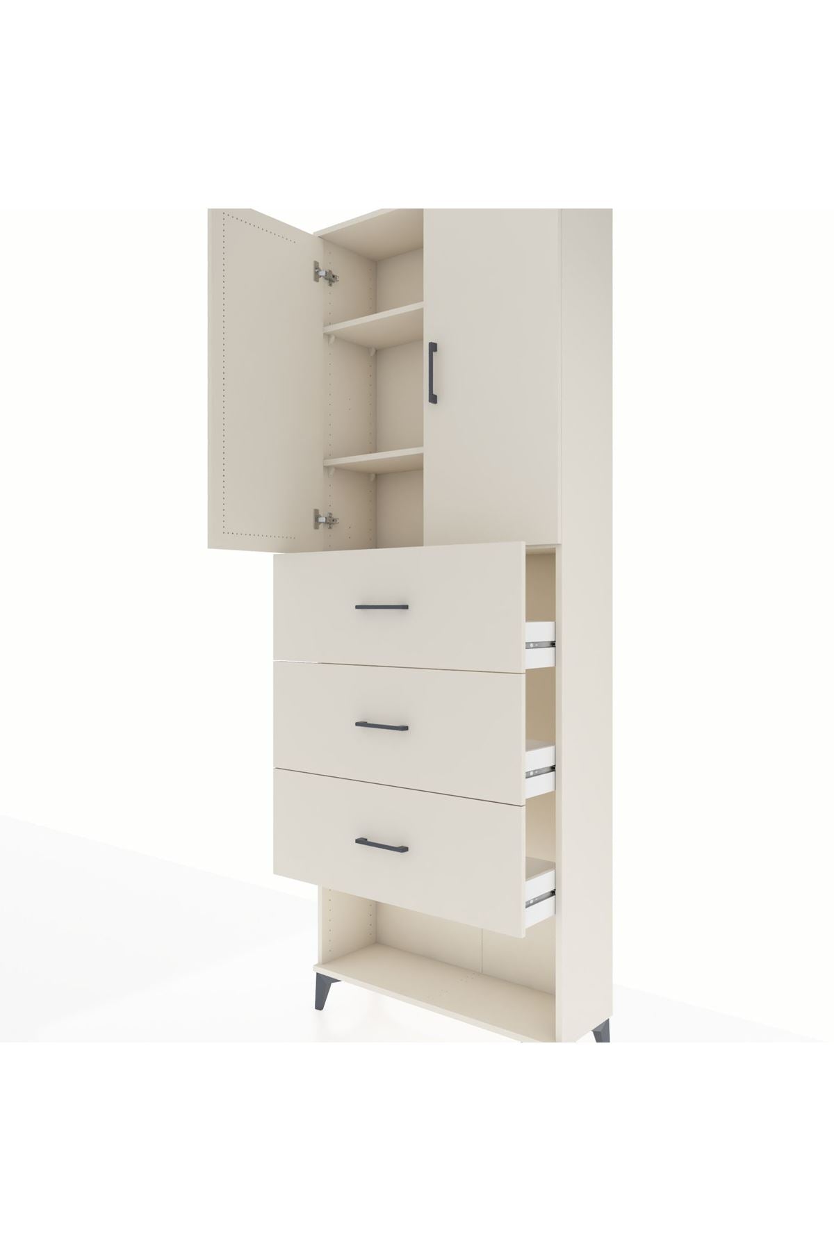 Arges Dolap 3 Raflı 3 Çekmeceli 2 Kapaklı 88x30x243 - S33M203V1A