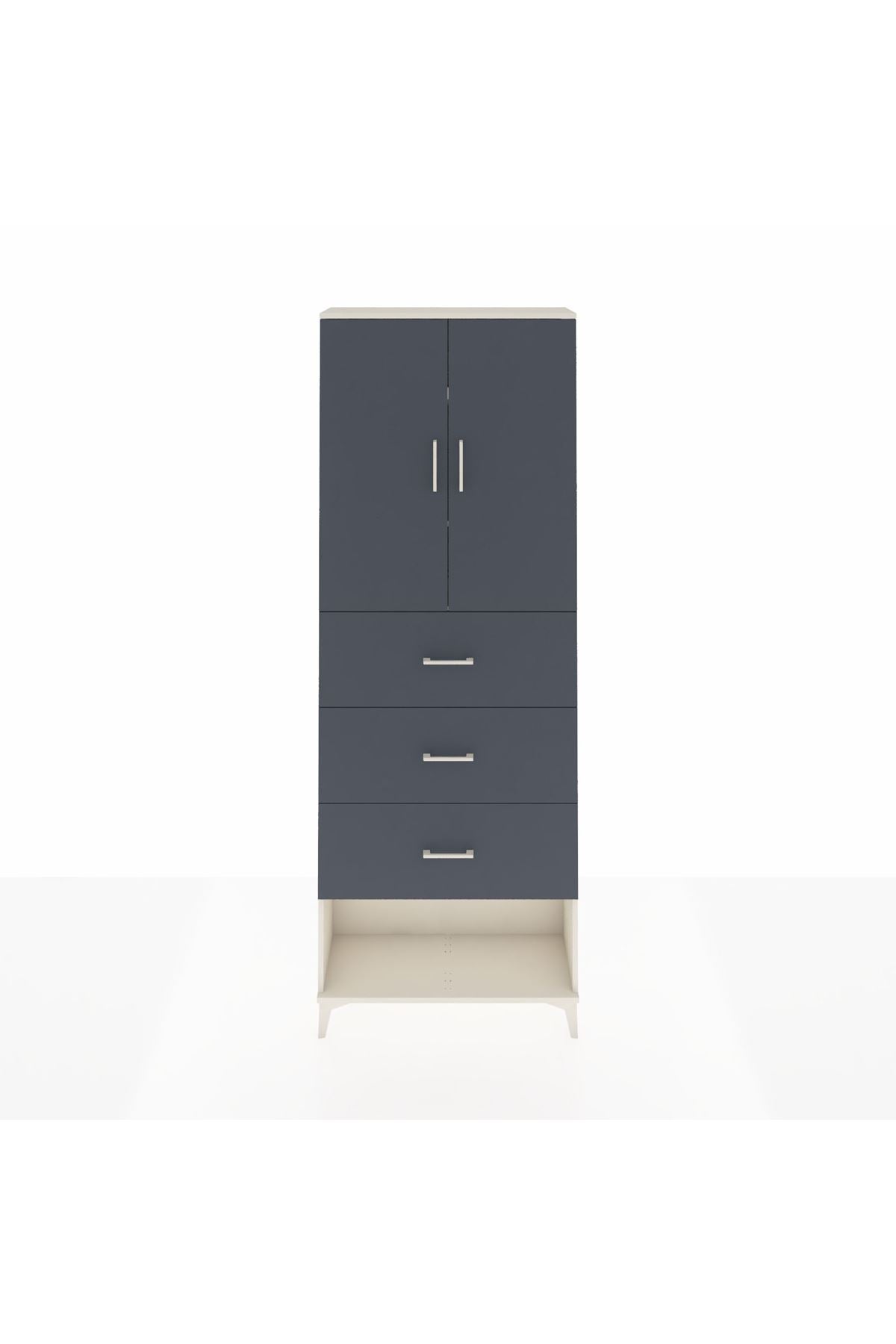 Arges Dolap 3 Raflı 3 Çekmeceli 2 Kapaklı 88x30x243 - S33M203V2A
