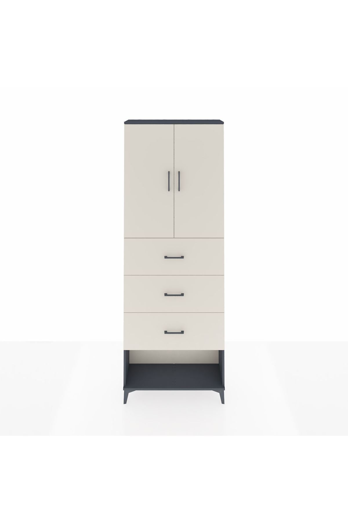Arges Dolap 3 Raflı 3 Çekmeceli 2 Kapaklı 88x30x243 - S33M203V4A