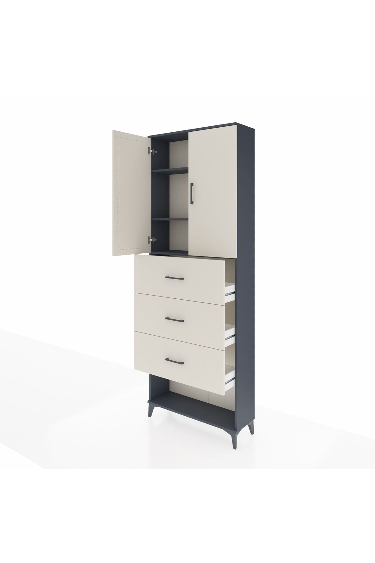 Arges Dolap 3 Raflı 3 Çekmeceli 2 Kapaklı 88x30x243 - S33M203V4A