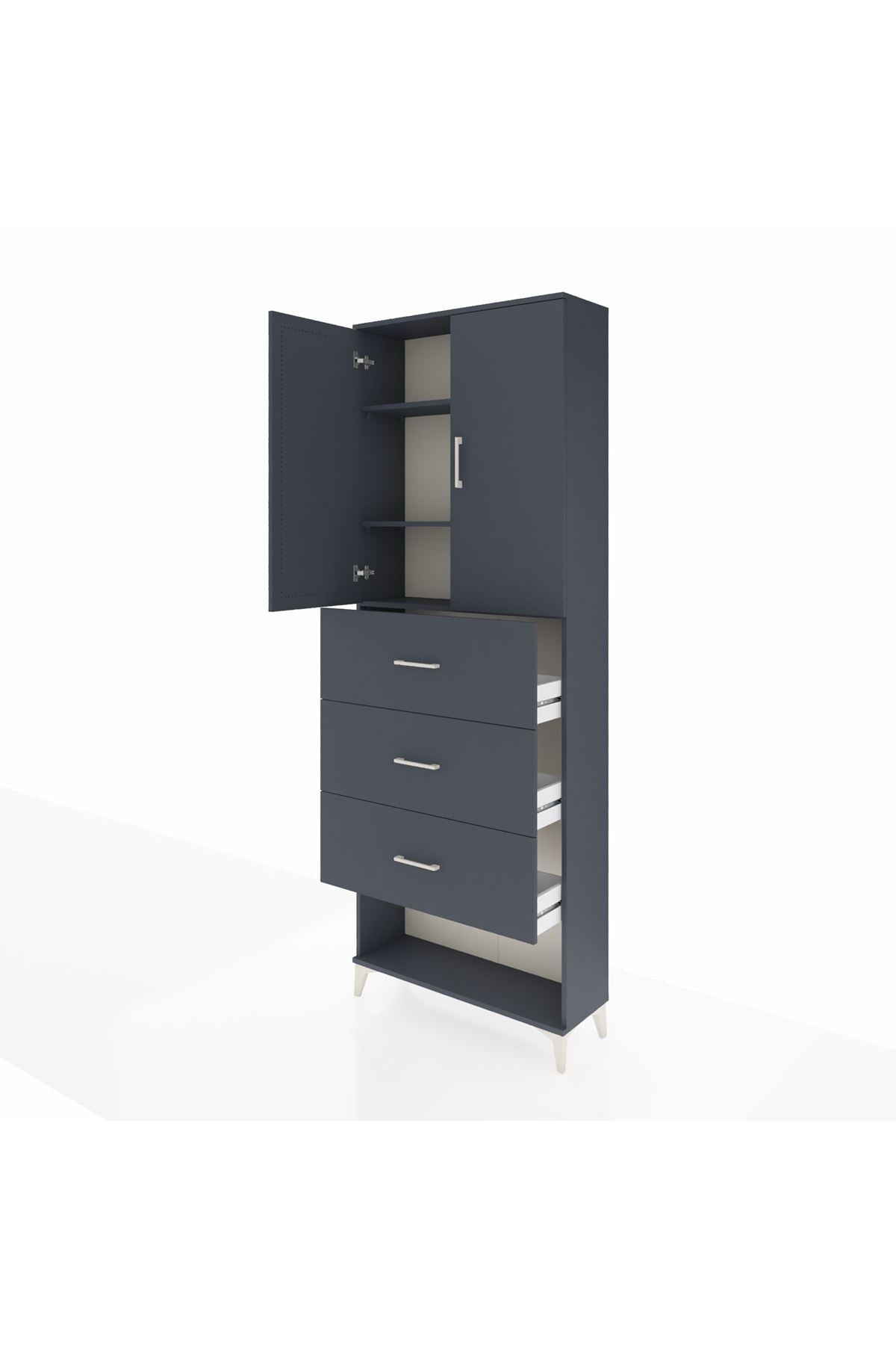 Arges Dolap 3 Raflı 3 Çekmeceli 2 Kapaklı 88x30x243 - S33M203V5A
