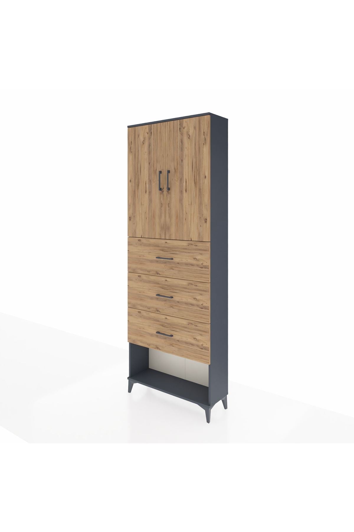 Arges Dolap 3 Raflı 3 Çekmeceli 2 Kapaklı 88x30x243 - S33M203V6A