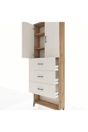 Arges Dolap 3 Raflı 3 Çekmeceli 2 Kapaklı 88x30x243 - S33M203V7A