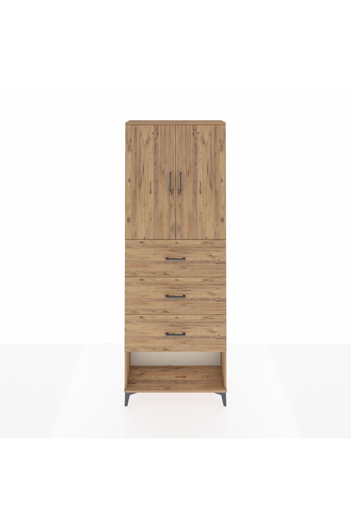 Arges Dolap 3 Raflı 3 Çekmeceli 2 Kapaklı 88x30x243 - S33M203V9A