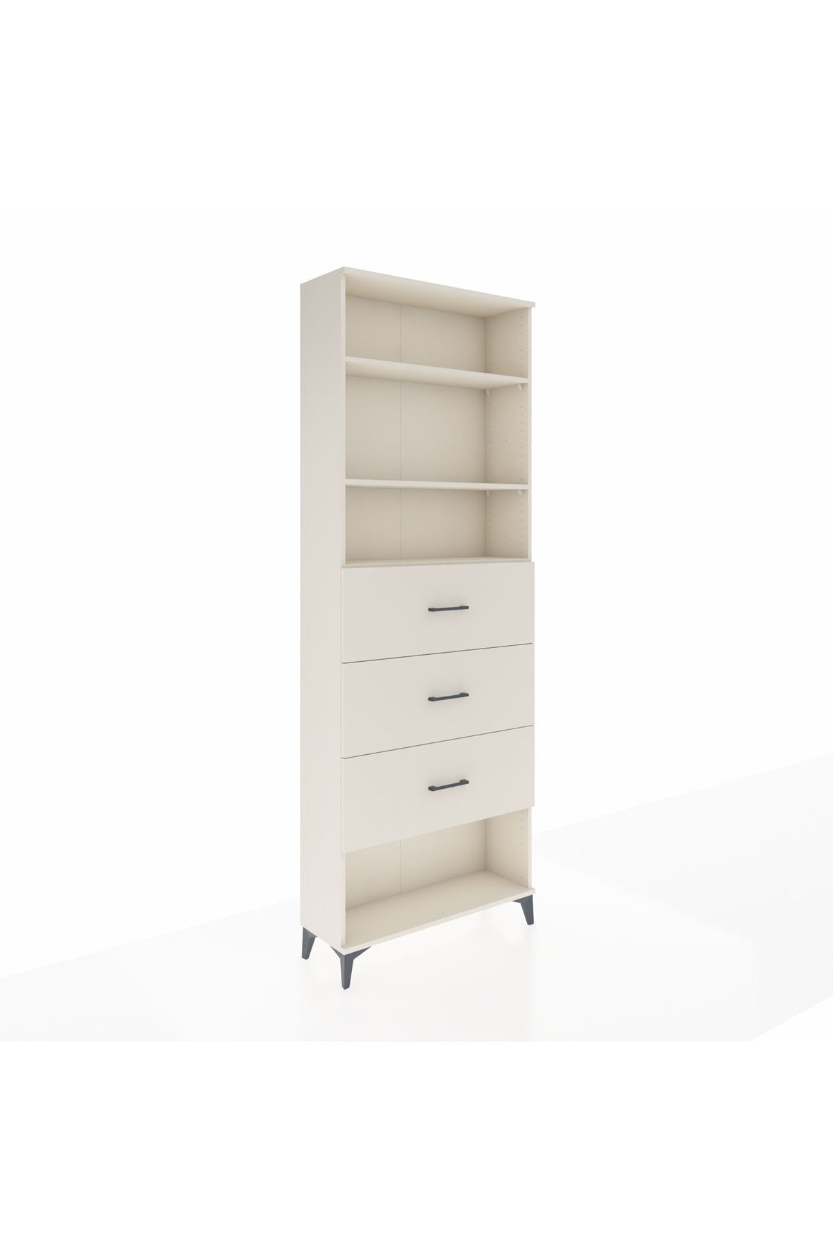 Arges Dolap 3 Raflı 3 Çekmeceli 88x30x243 - S33M204V1A