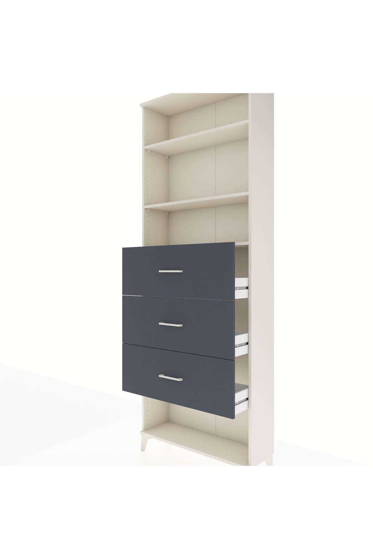 Arges Dolap 3 Raflı 3 Çekmeceli 88x30x243 - S33M204V2A