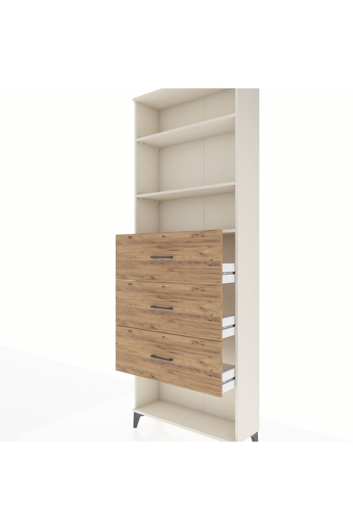 Arges Dolap 3 Raflı 3 Çekmeceli 88x30x243 - S33M204V3A