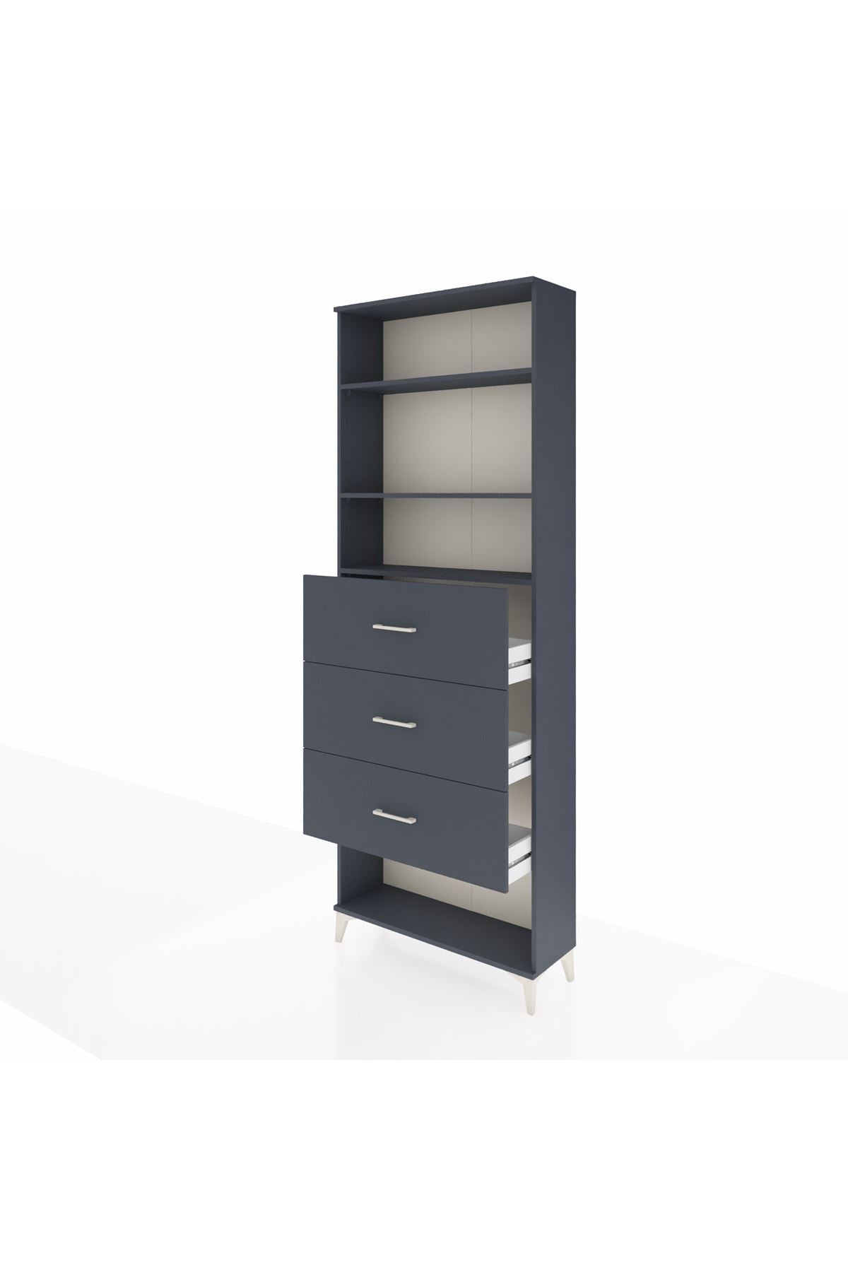 Arges Dolap 3 Raflı 3 Çekmeceli 88x30x243 - S33M204V5A