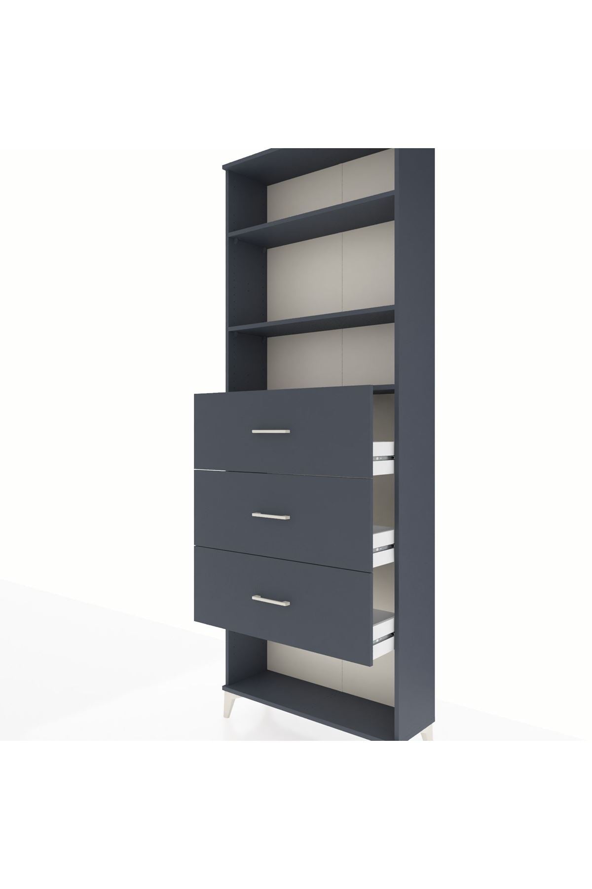 Arges Dolap 3 Raflı 3 Çekmeceli 88x30x243 - S33M204V5A