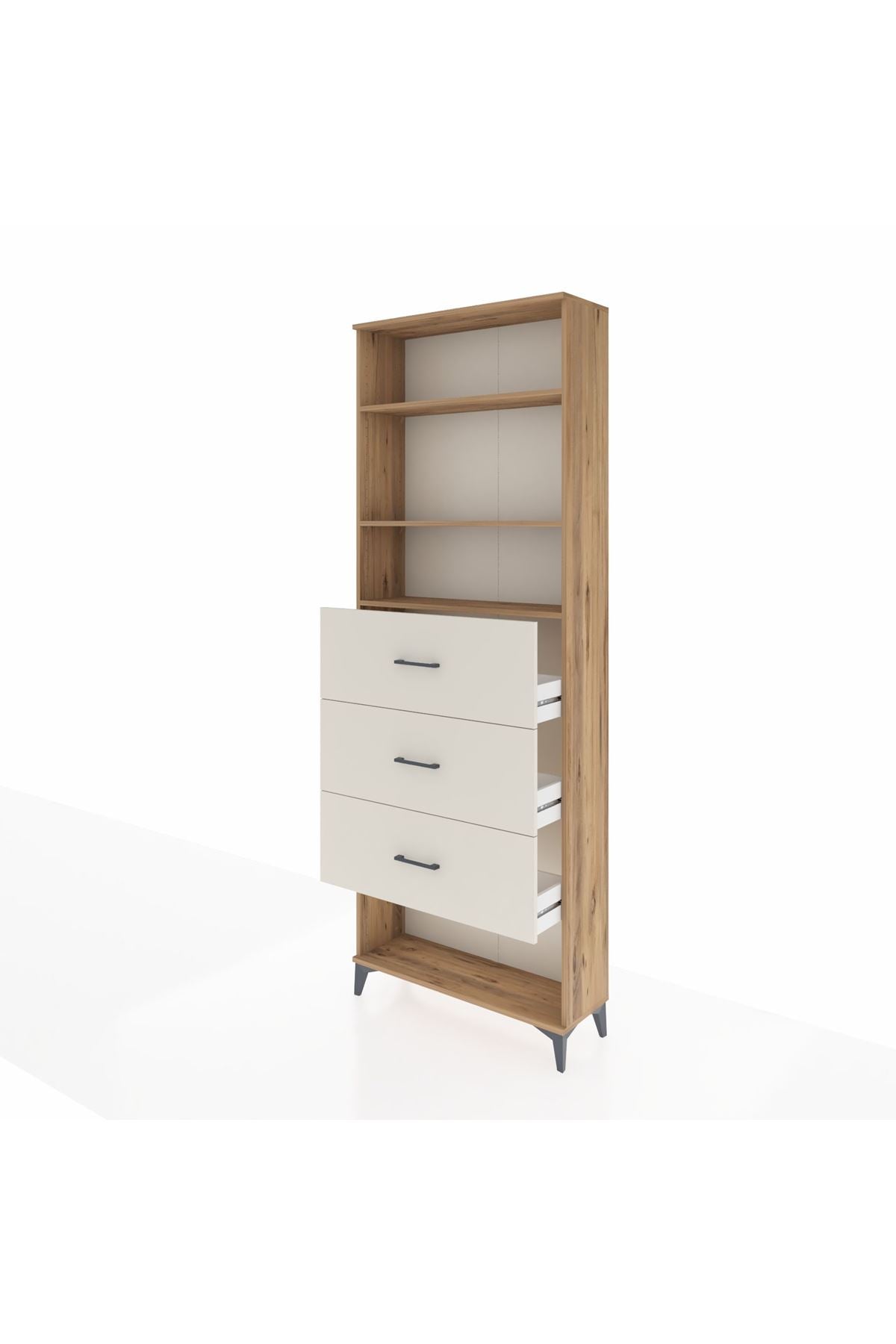 Arges Dolap 3 Raflı 3 Çekmeceli 88x30x243 - S33M204V7A