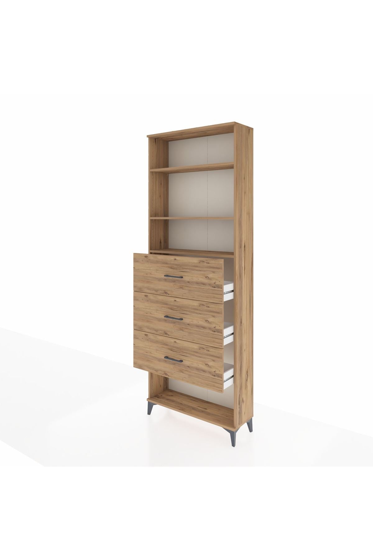 Arges Dolap 3 Raflı 3 Çekmeceli 88x30x243 - S33M204V9A