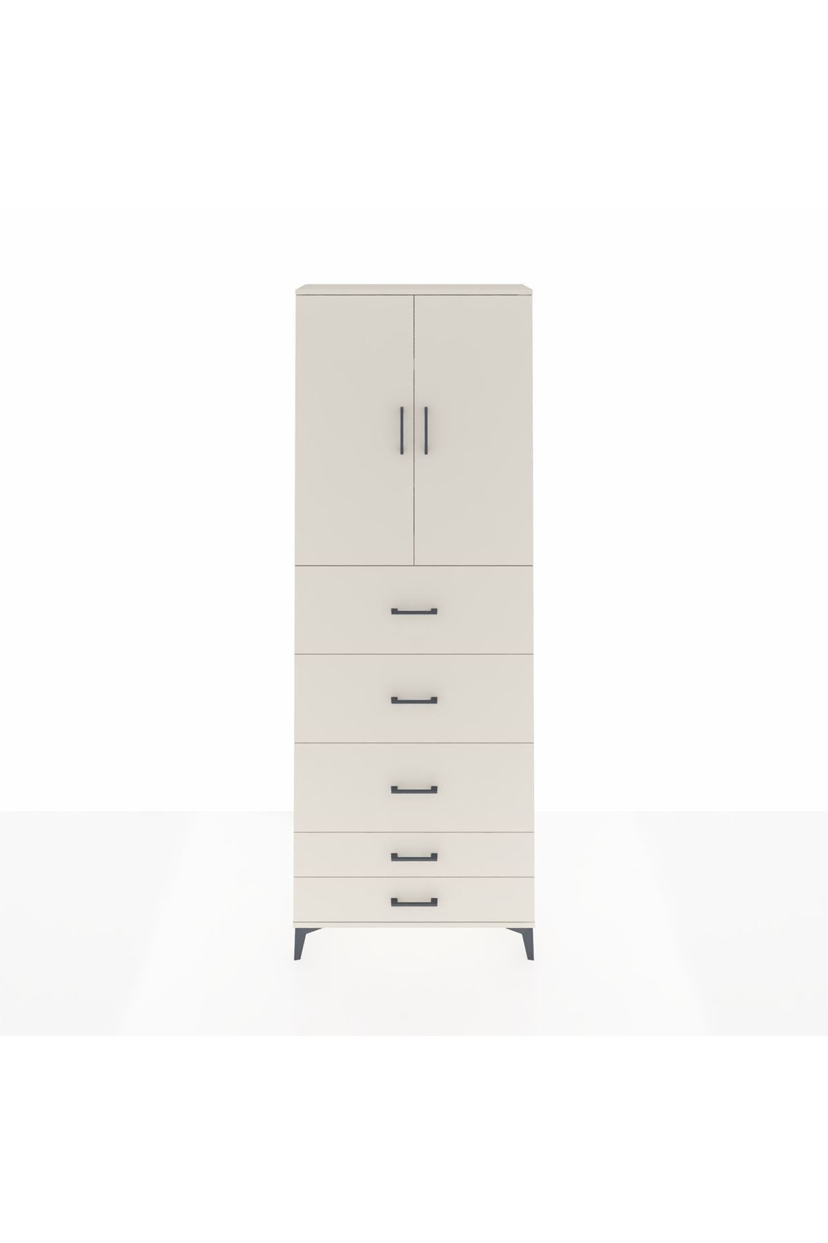 Arges Dolap 3 Raflı 5 Çekmeceli 2 Kapaklı 88x30x243 - S33M205V1A