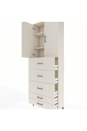 Arges Dolap 3 Raflı 5 Çekmeceli 2 Kapaklı 88x30x243 - S33M205V1A