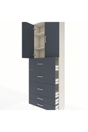 Arges Dolap 3 Raflı 5 Çekmeceli 2 Kapaklı 88x30x243 - S33M205V2A