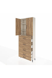 Arges Dolap 3 Raflı 5 Çekmeceli 2 Kapaklı 88x30x243 - S33M205V3A