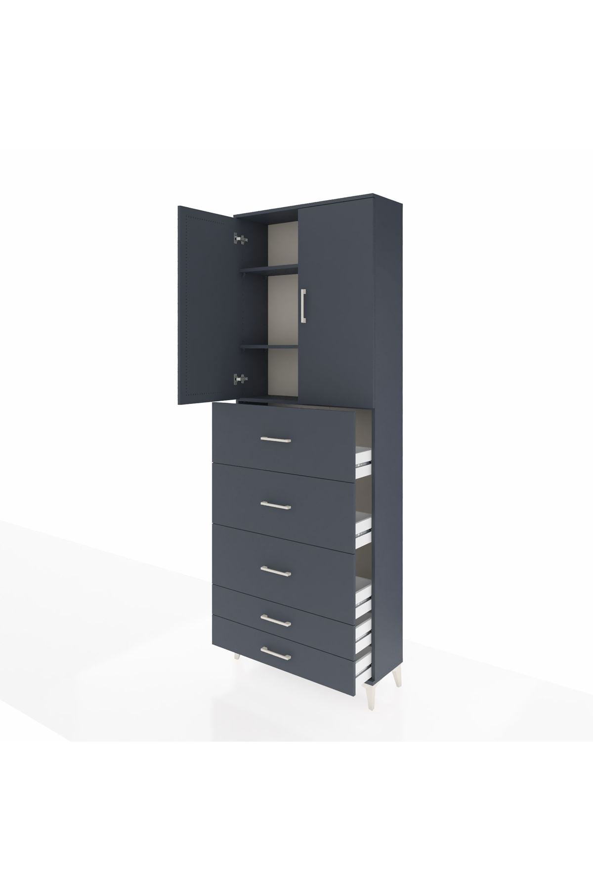 Arges Dolap 3 Raflı 5 Çekmeceli 2 Kapaklı 88x30x243 - S33M205V5A