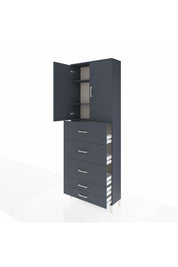 Arges Dolap 3 Raflı 5 Çekmeceli 2 Kapaklı 88x30x243 - S33M205V5A