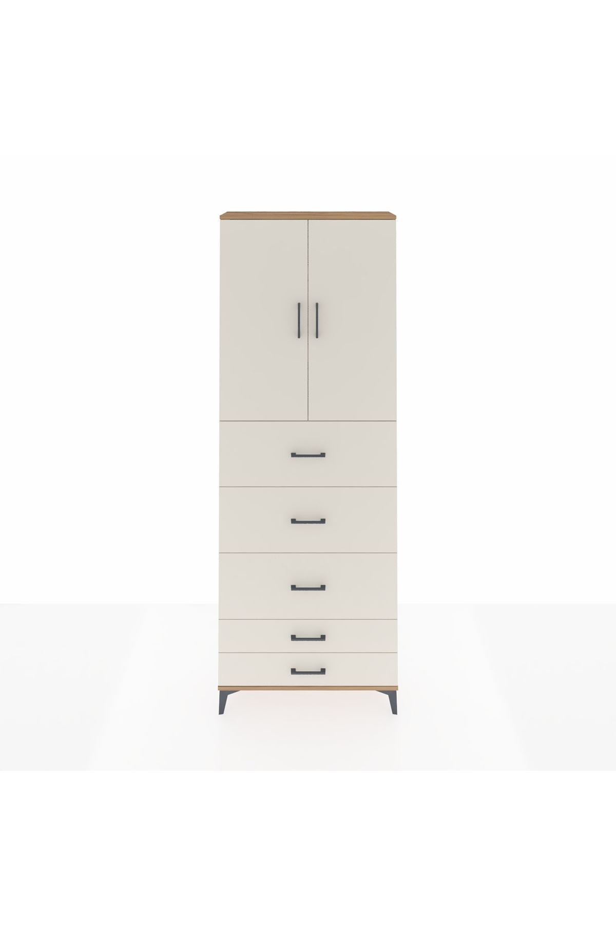 Arges Dolap 3 Raflı 5 Çekmeceli 2 Kapaklı 88x30x243 - S33M205V7A
